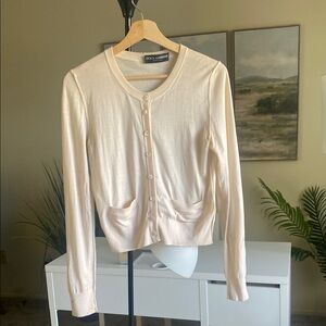 Dolce & Gabbana Virgin Wool Cream Cardigan